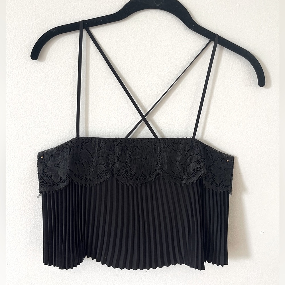 ALC Black Lace Crop Top